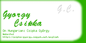 gyorgy csipka business card